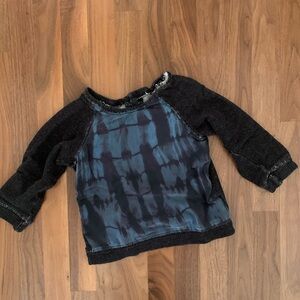 Handmade Silk Shibori Front Raglan Sweatshirt - Podots by The Podolls - Size 4